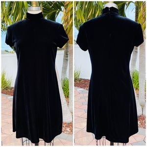 Vintage 80’s/90’s Black Velvet Mock “SKATER” Dress